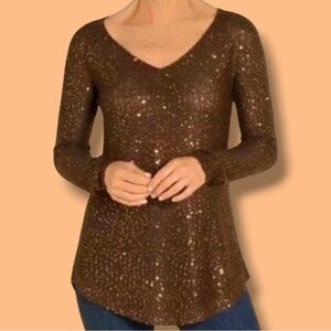 Soft Surroundings Sequin Open Knit Sweater